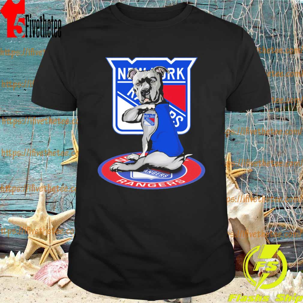 Pitbull Dog Tattoo New York Rangers logo shirt, hoodie, sweater