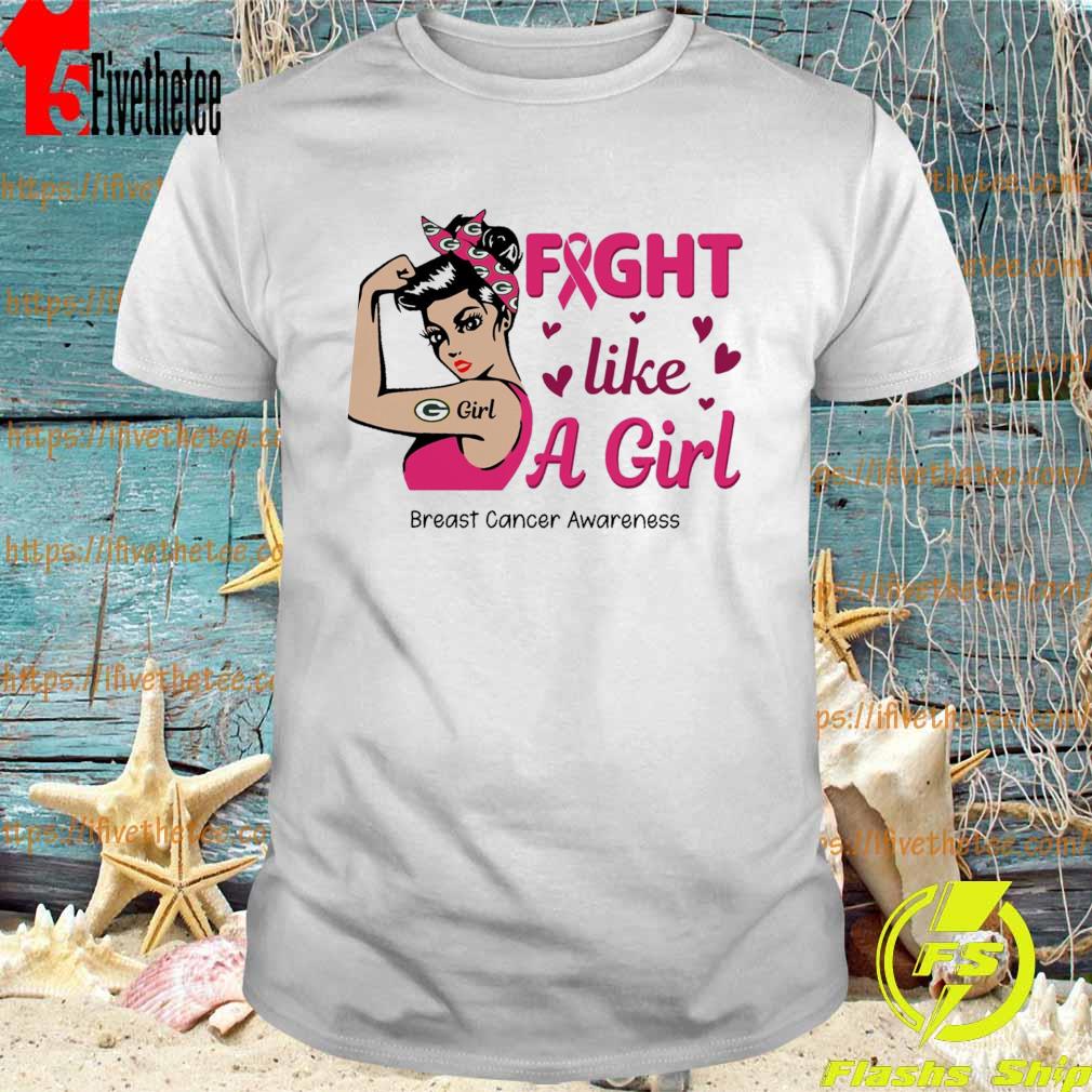 Strong Girl Tattoo Green Bay Packers Logo Girl Fight Like A Girl Pinks  Breast Cancer Awareness Shirt, hoodie, sweater, long sleeve and tank top