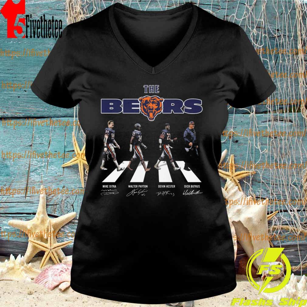 Official The Bears Mike Ditka Walter Payton abbey road signatures shirt,  hoodie, sweater, long sleeve and tank top