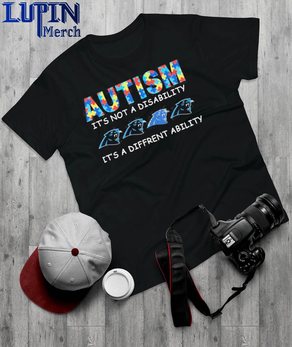 Official carolina Panthers Autism it's not a disability it's a different  ability shirt, hoodie, sweater, long sleeve and tank top