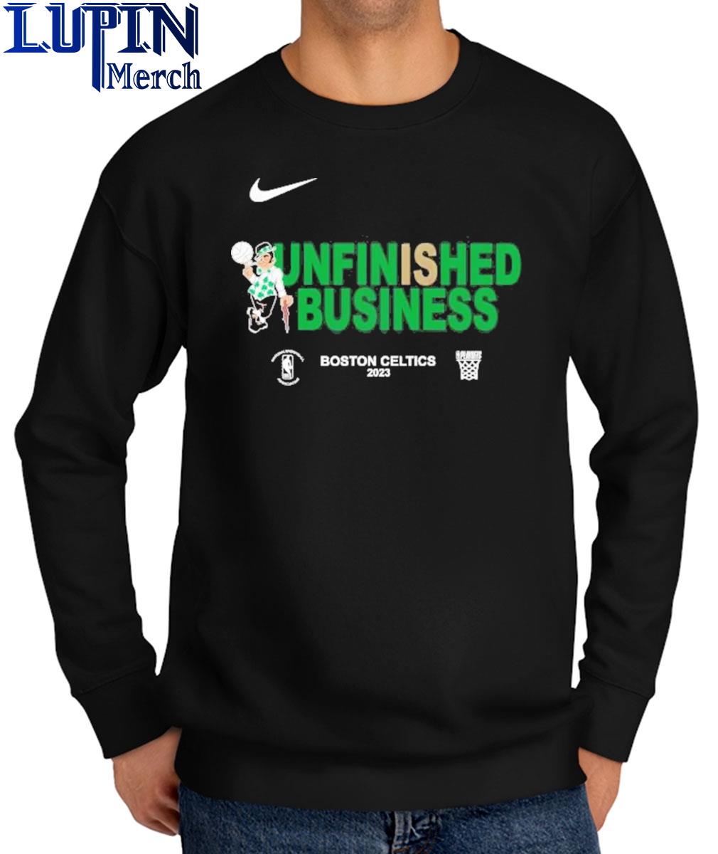 Nike Adult Boston Celtics Unfinished Business 2023 NBA Playoffs Mantra T- Shirt