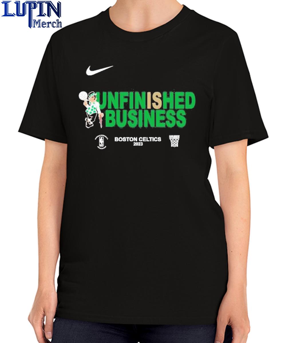 Nike Adult Boston Celtics Unfinished Business 2023 NBA Playoffs Mantra T- Shirt