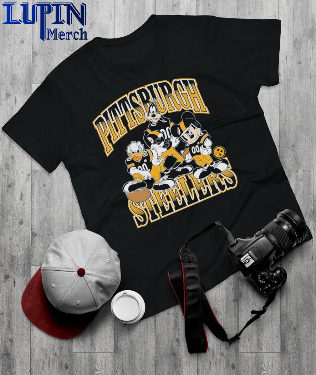 Pittsburgh Steelers Mickey at Quarterback Disney Vintage Football T-Shirt