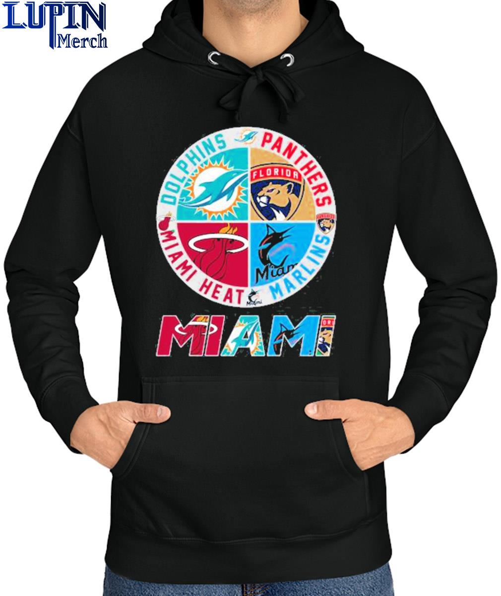 Miami Dolphins Florida Panthers Miami Heat Miami Marlins logo Miami teams  2023 shirt, hoodie, sweater, long sleeve and tank top