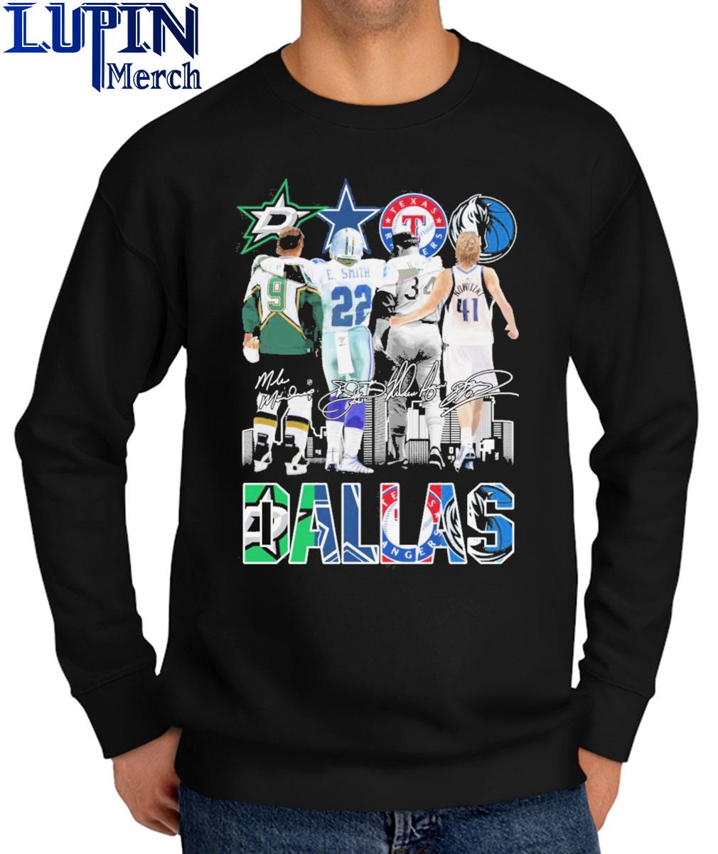 Mike Modano, E. Smith, Nolan Ryan and Nowitzki Dallas Sports players  signatures shirt, hoodie, sweater, long sleeve and tank top
