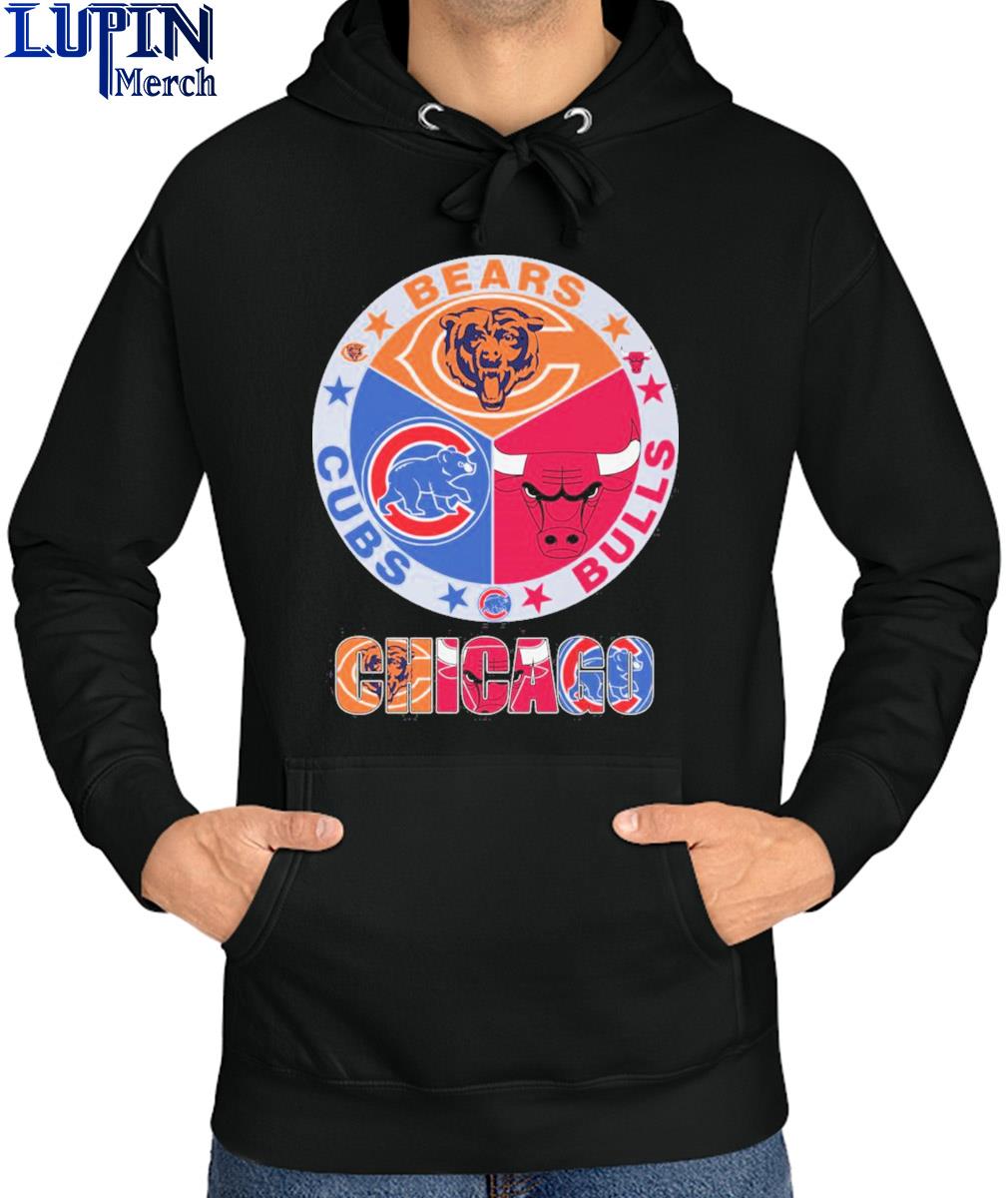 Official Chicago Cubs, Bears and Bulls official logo shirt, hoodie,  sweater, long sleeve and tank top