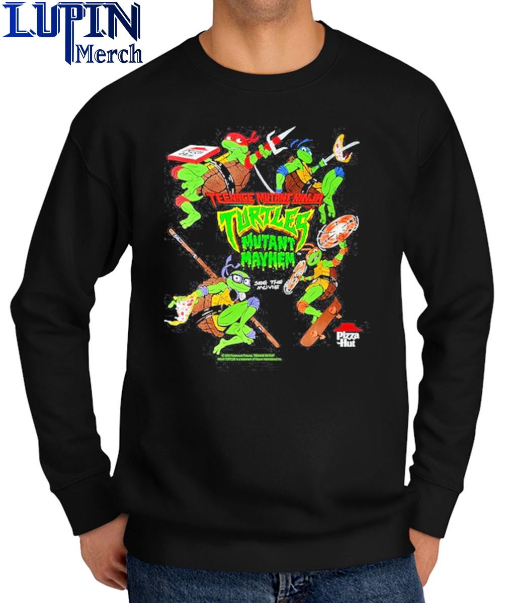 Design pizza tmnt mutant mayhem poster shirt, hoodie, sweater, long sleeve  and tank top