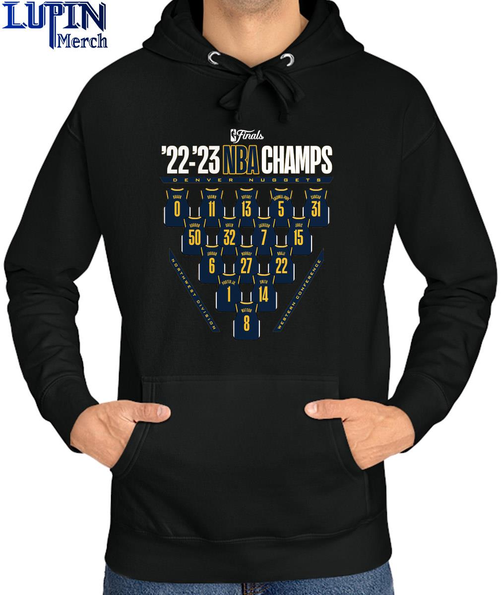 Denver nuggets 2023 nba finals champions close out jersey roster shirt,  hoodie, sweater, long sleeve and tank top