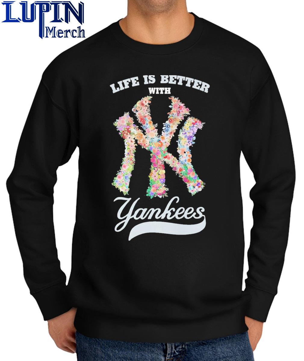 Official life is better with New York Yankees floral logo shirt