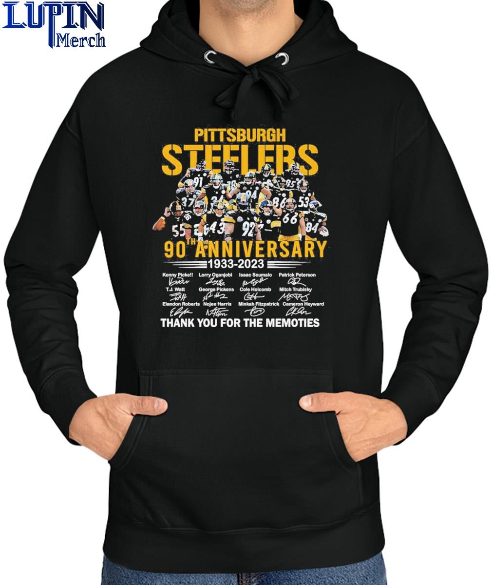 Official pittsburgh Steelers 90th Anniversary 1933-2023 Thank You For The  Memories Shirt, hoodie, sweater, long sleeve and tank top