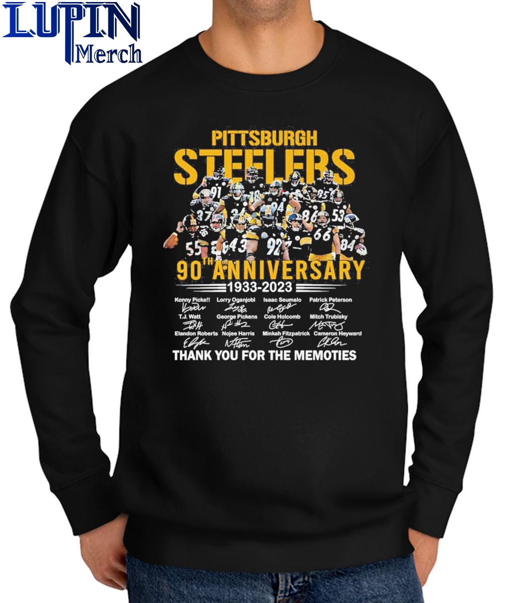 NFL Pittsburgh Steelers 90th anniversary 1933 - 2023 Thank You For The  Memories Signatures Shirt, hoodie, sweater, long sleeve and tank top