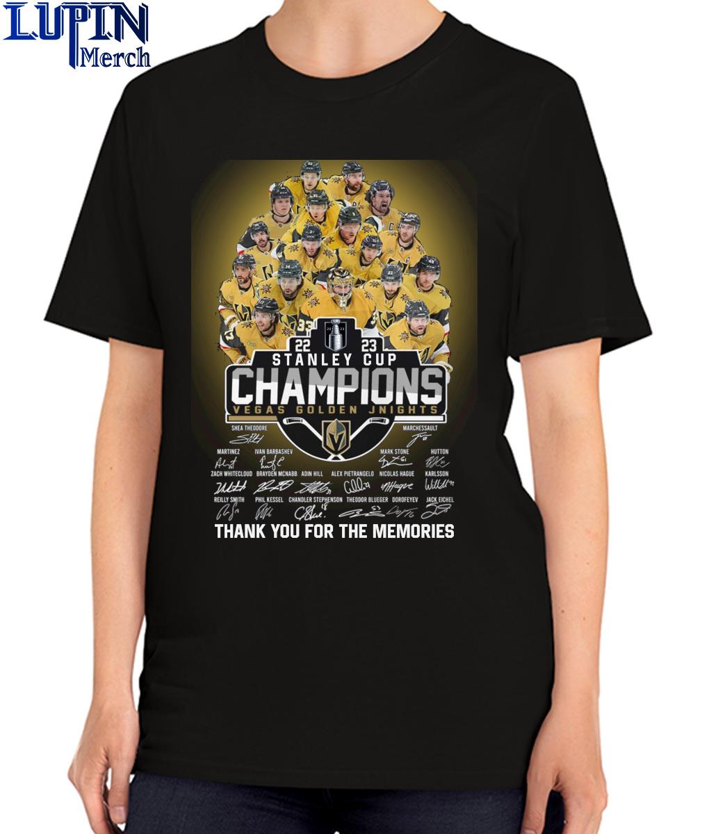 Vegas Golden Knights Team 2023 Stanley Cup Champions Thank You For The  Memories Signatures Shirt