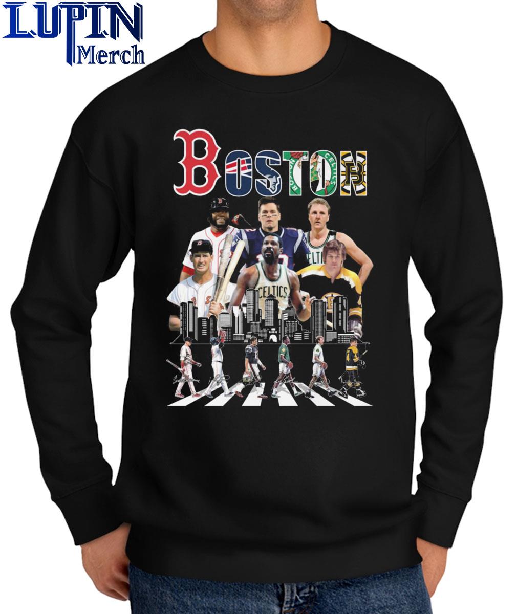 Boston Celtics Bruins Red Sox and New England Patriots abbey road shirt,  hoodie, sweatshirt and tank top