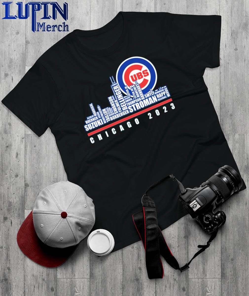 Chicago Cubs 2023 Baseball Team Names Skyline Shirt