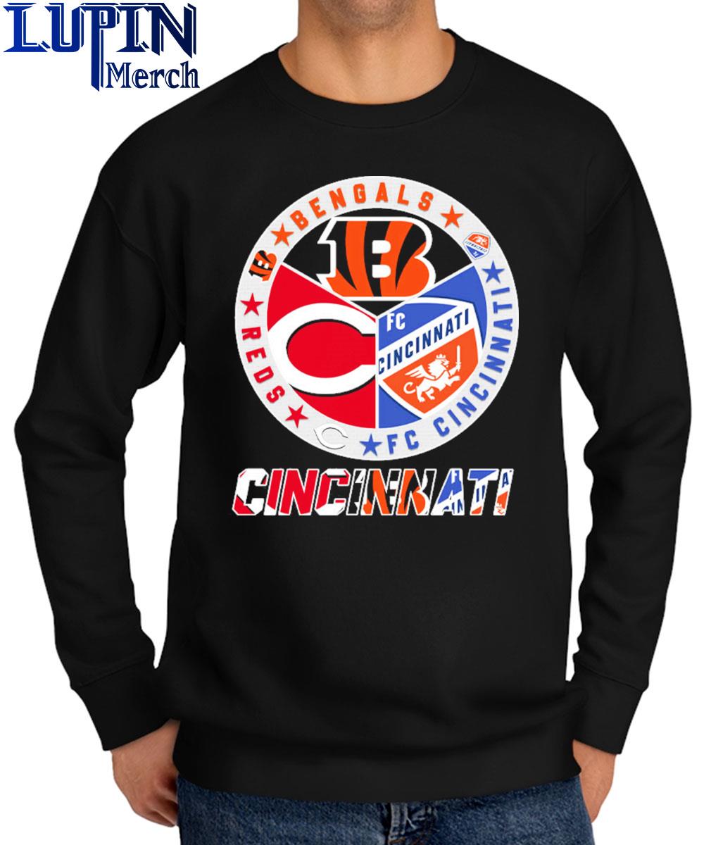 CincinnatI city cincinnatI bengals and cincinnatI reds baseball shirt,  hoodie, sweater, long sleeve and tank top