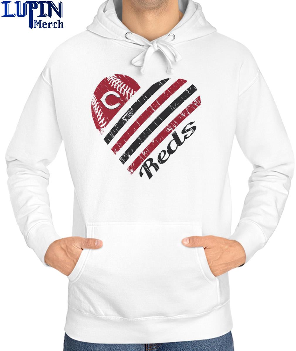 Cincinnati Reds G-III 4Her Carl Banks White Heart Shirt, hoodie, sweater,  long sleeve and tank top