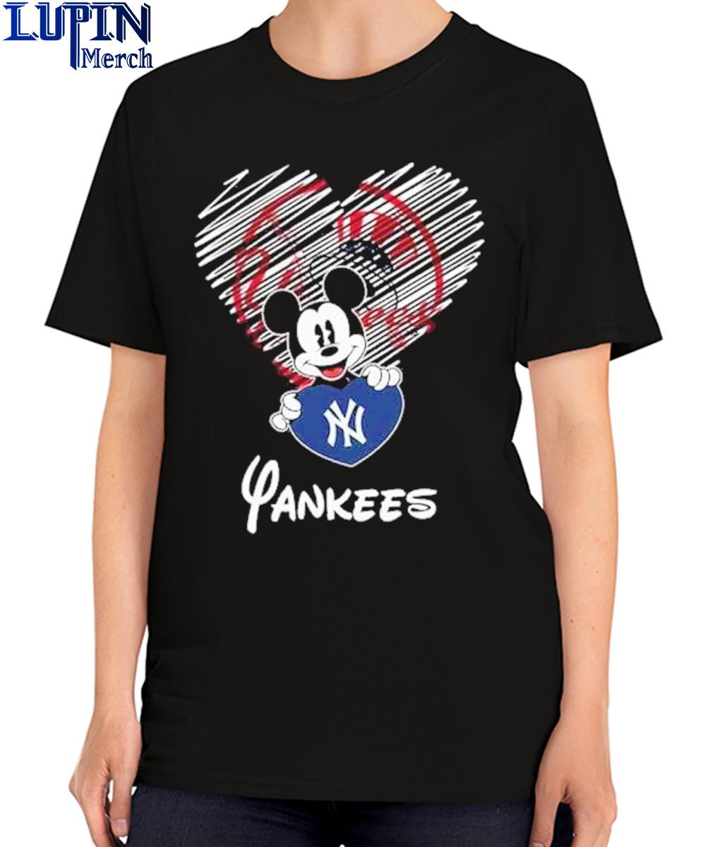 Mickey Mouse hug New York Yankees heart shirt, hoodie, sweater, long sleeve  and tank top