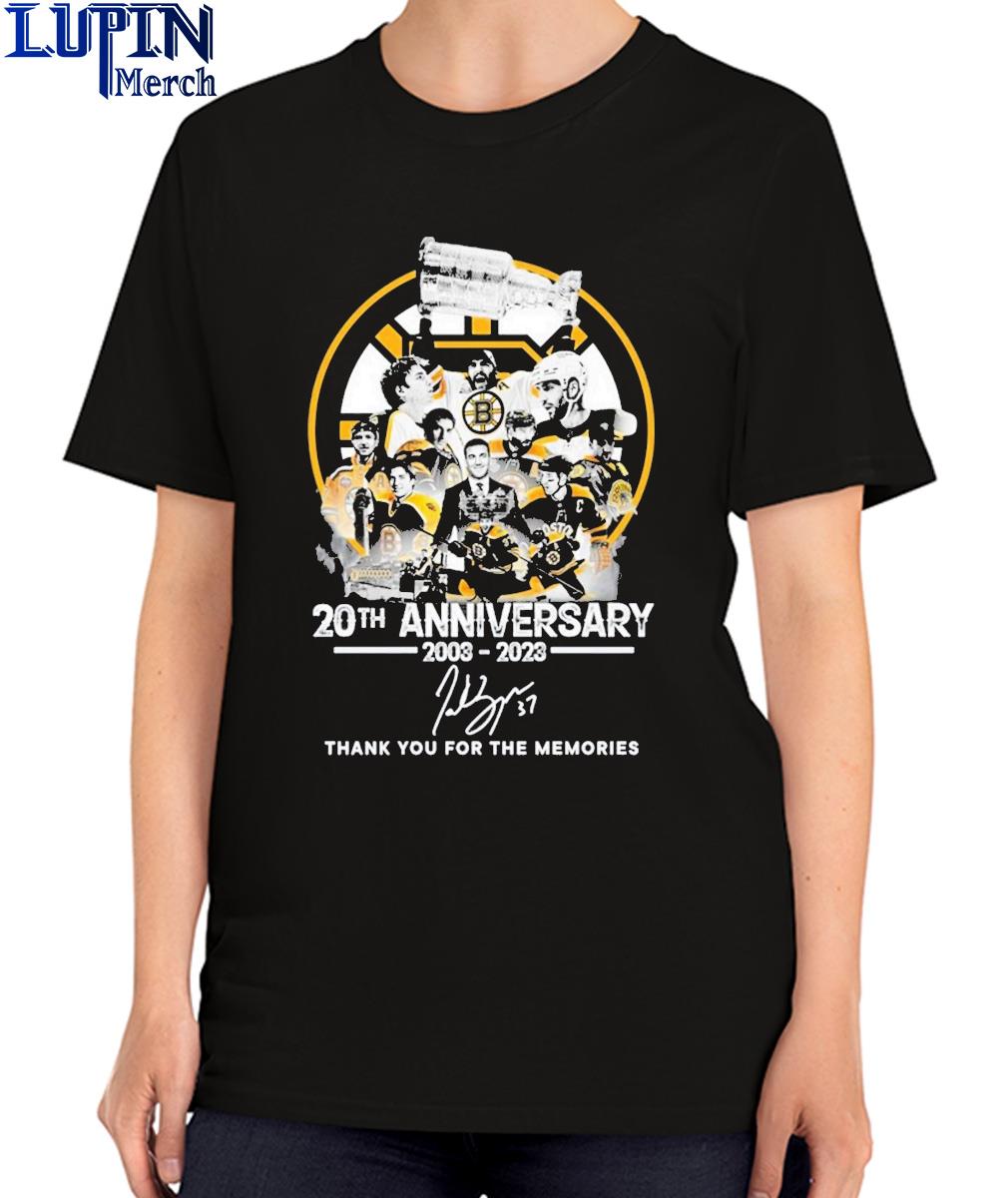 Official Boston Bruins 20th Anniversary 2003 – 2023 Thank You For The  Memories T Shirt - Limotees