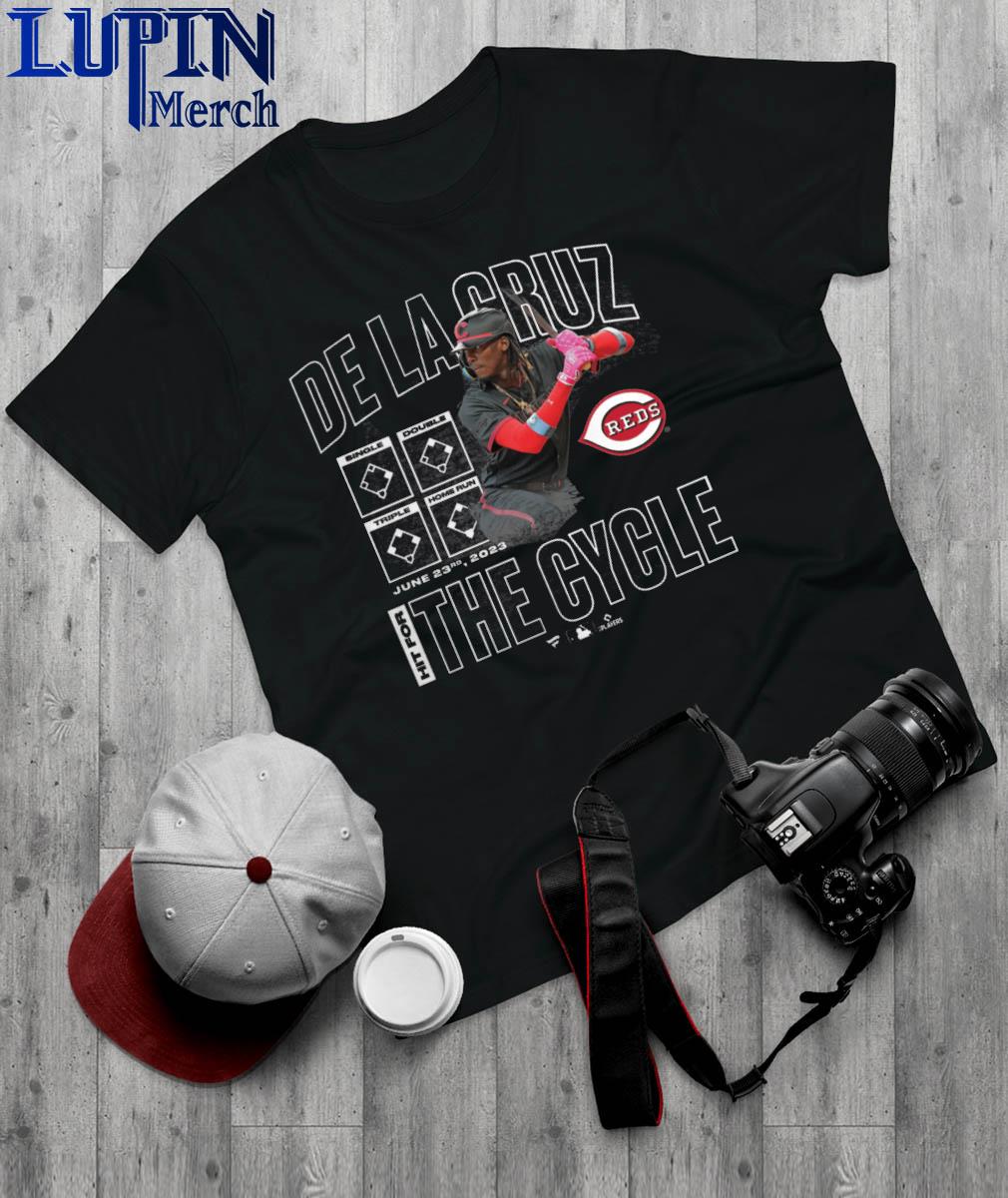 Men's Fanatics Branded Elly de La Cruz Heather Gray Cincinnati Reds Cycle T-Shirt Size: Medium