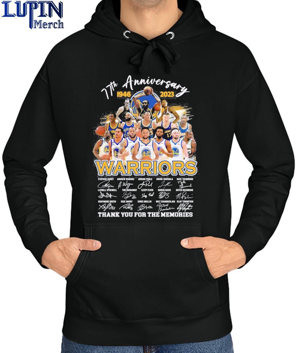 77th Anniversary 1946-2023 Golden State Warriors Team Thank You For The  Memories Signatures Shirt