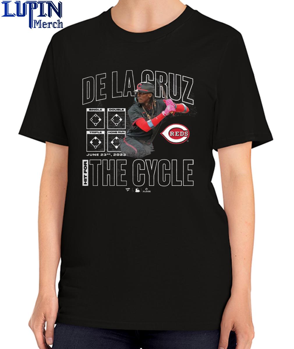 Men's Fanatics Branded Elly de La Cruz Heather Gray Cincinnati Reds Cycle T-Shirt Size: Medium