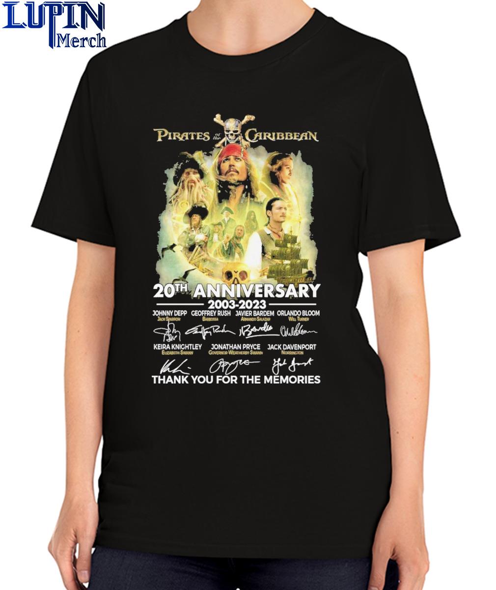 Official Pirates Of The Caribbean 20th Anniversary 2003 – 2023 Signature  Character Thank You For The Memories T-Shirt, hoodie, sweater, long sleeve  and tank top