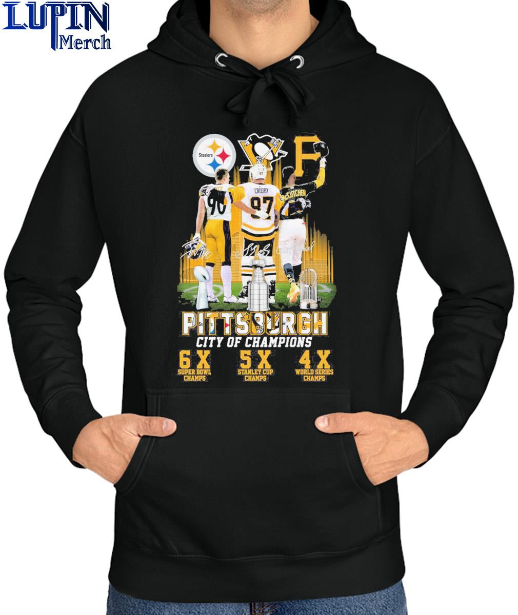 Product pittsburgh city of champions Steelers penguins pirates shirt,  hoodie, sweater, long sleeve and tank top