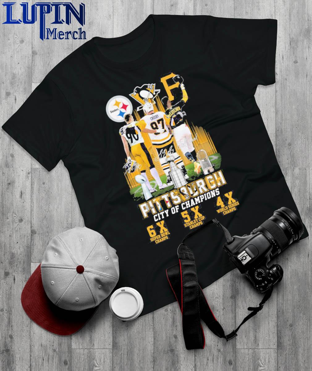 Official pittsburgh City Of Champions Steelers Penguins Pirates Shirt,  hoodie, sweater, long sleeve and tank top