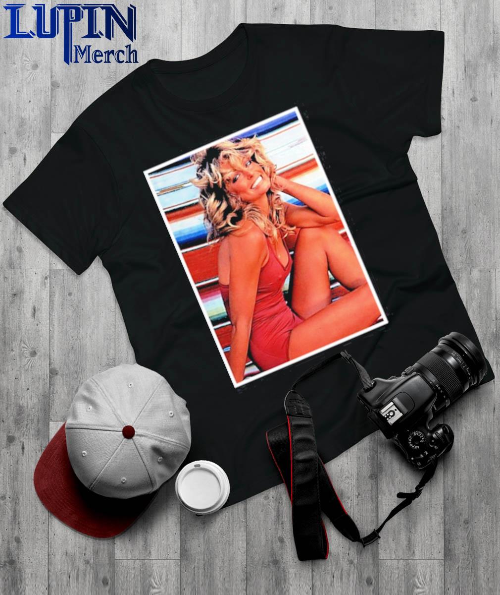 Farrah Fawcett Red Bathing Suit Flag Shirt - Myluxshirt News