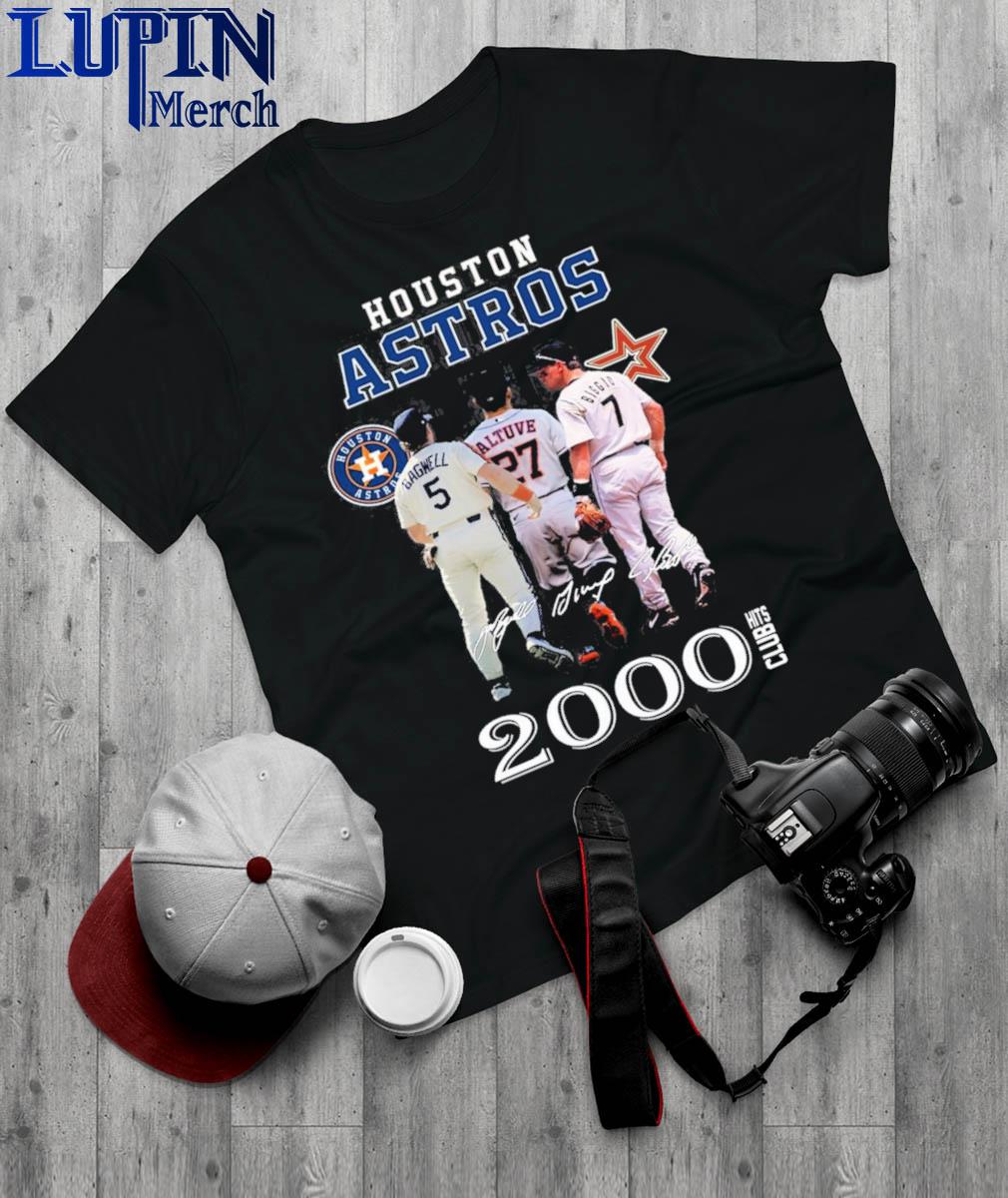 Official houston astros 2000 hits club signature T-shirt, hoodie, sweater,  long sleeve and tank top