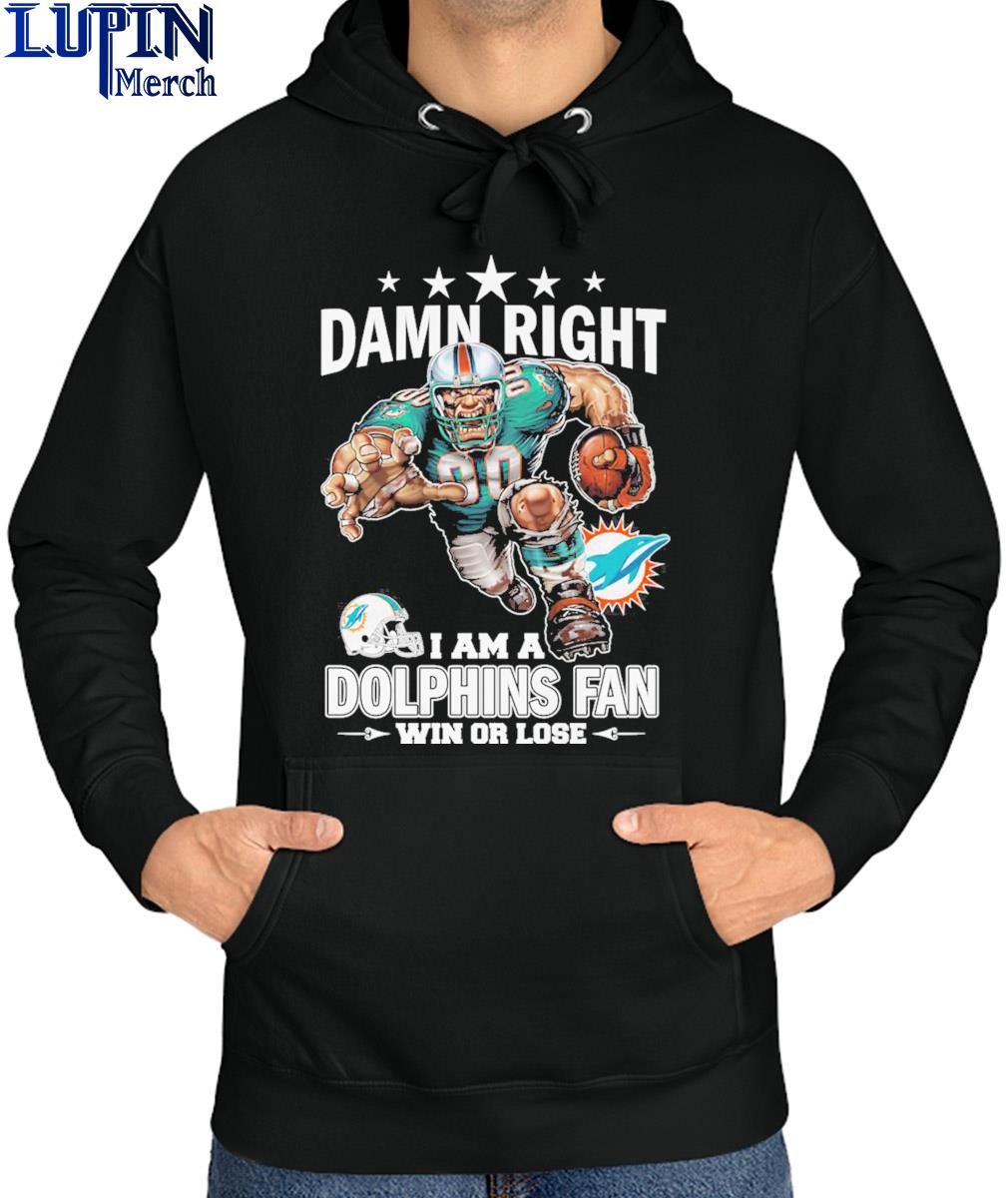 Blood Inside me damn right I am a Miami Dolphins fan now and forever shirt  - Limotees