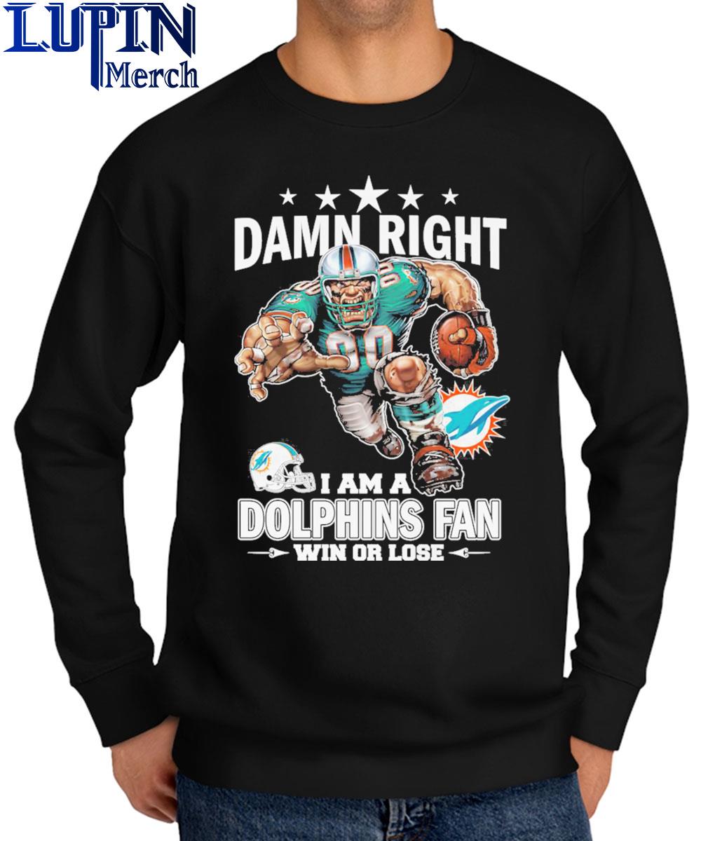 Blood Inside me damn right I am a Miami Dolphins fan now and forever shirt  - Limotees