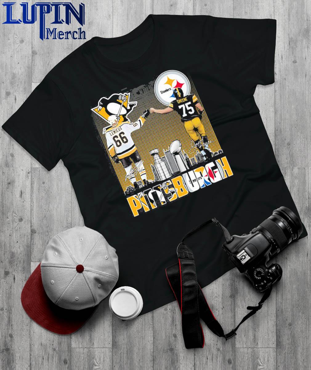 Product pittsburgh Steelers Greene And Penguins Lemieux City Champions T  Shirt, hoodie, sweater, long sleeve and tank top