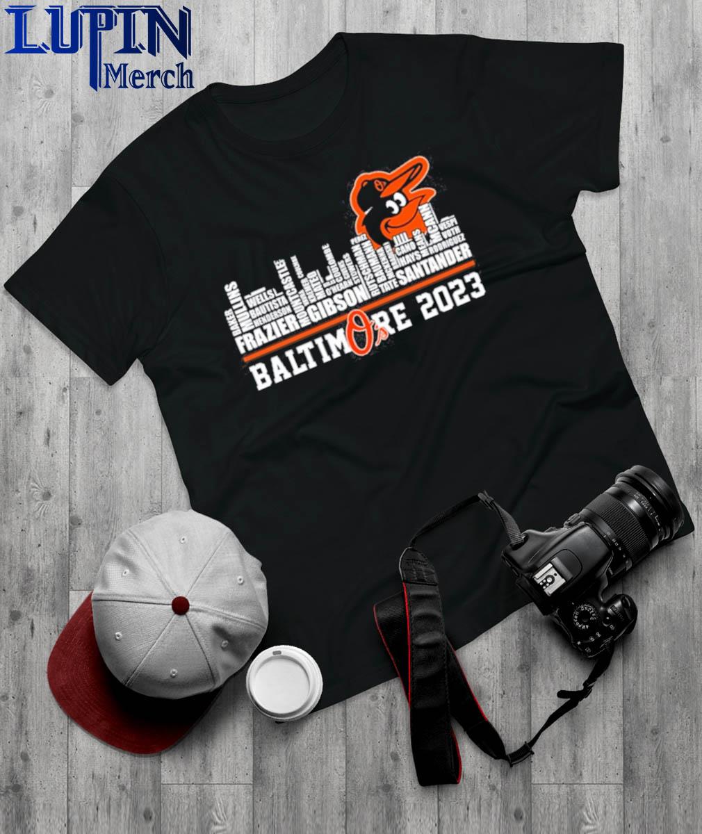 Official Baltimore orioles o's 2023 skyline players name T-shirt, hoodie,  tank top, sweater and long sleeve t-shirt