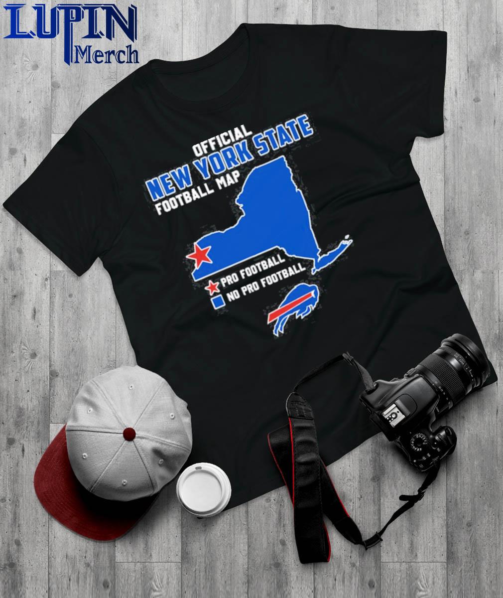 Official Buffalo Bills Official New York State Football Map Pro Football Shirt