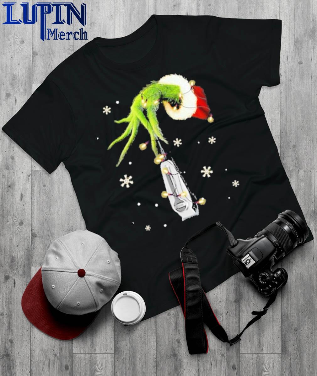 Official Grinch Hand Holding Hair Clipper Christmas Shirt