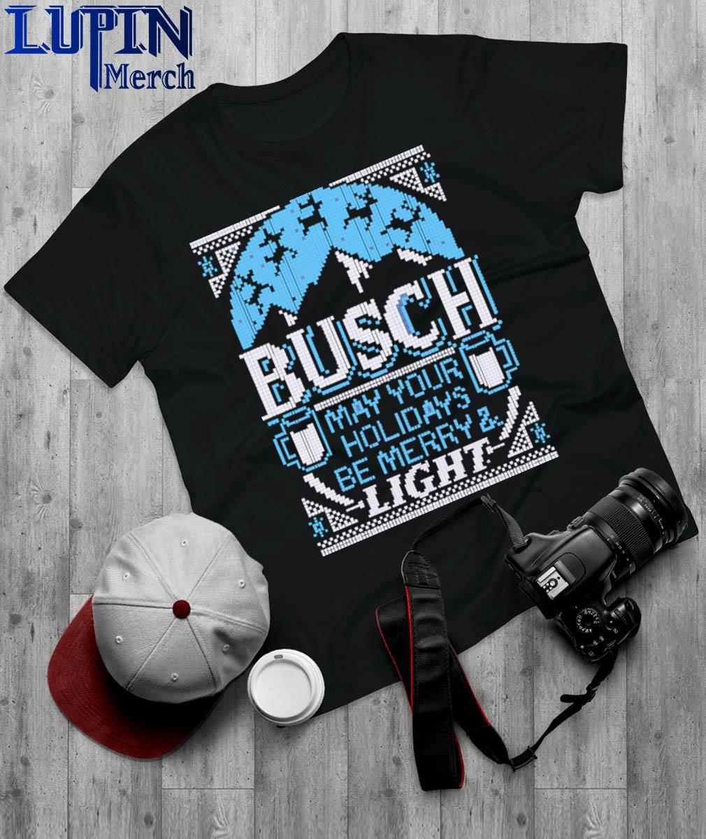 Official Busch Light Merry & Light Ugly Christmas Raygun Shirt