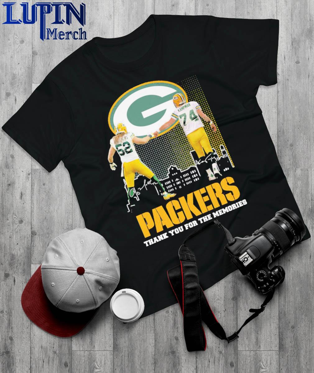 Official Clay Matthews and Aaron Kampman Green Bay Packers thank you for the memories signatures shirt