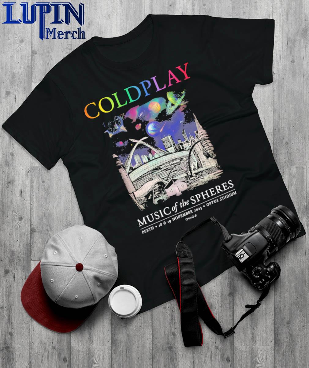 Official Coldplay Music Of The Spheres Perth Nov 18, 19 2023 Optus Stadium Shirt