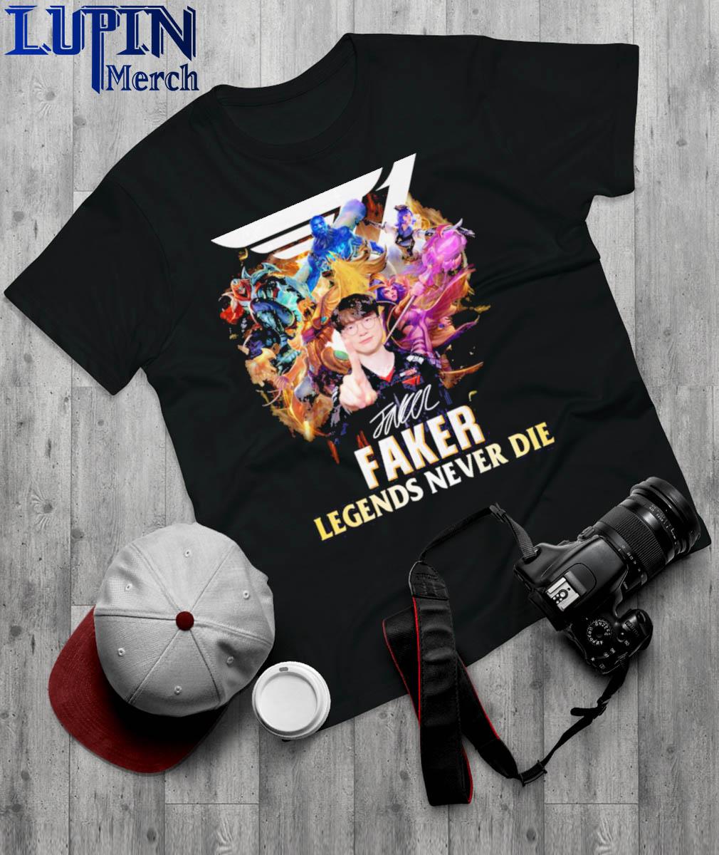 Official Faker T1 Legend Never Die Signature Shirt