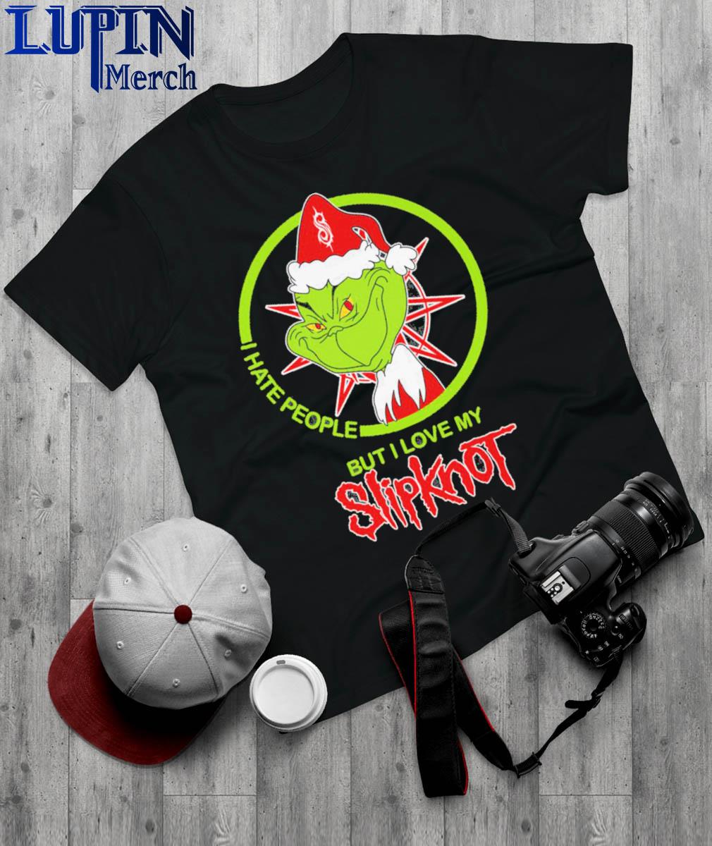 Official Santa Grinch I hate people Slipknot merry christmas shirt
